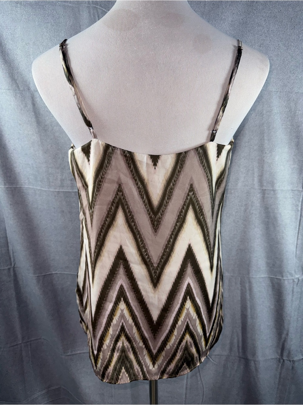 3563-Banana Republic Chevron Spaghetti Strap Camisole - Olive & Taupe